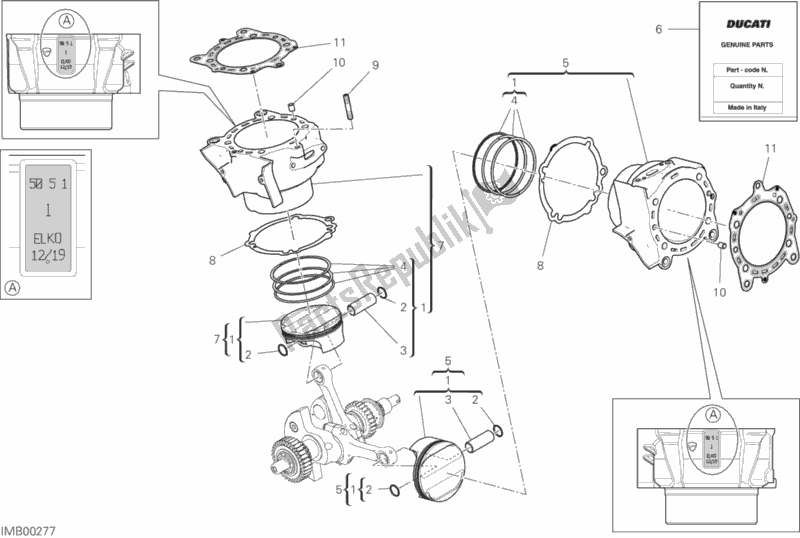 Alle onderdelen voor de Cilinders - Zuigers (koenig) van de Ducati Diavel 1260 S 2020